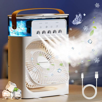 Cooling Fan with Ice | Portable USB Air Cooler & Humidifier