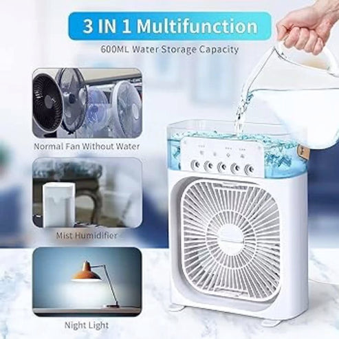 Cooling Fan with Ice | Portable USB Air Cooler & Humidifier