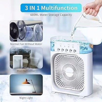 Cooling Fan with Ice | Portable USB Air Cooler & Humidifier